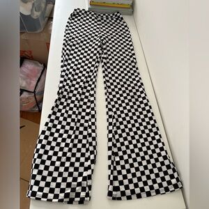 Black and White Checkered Women's Pants
